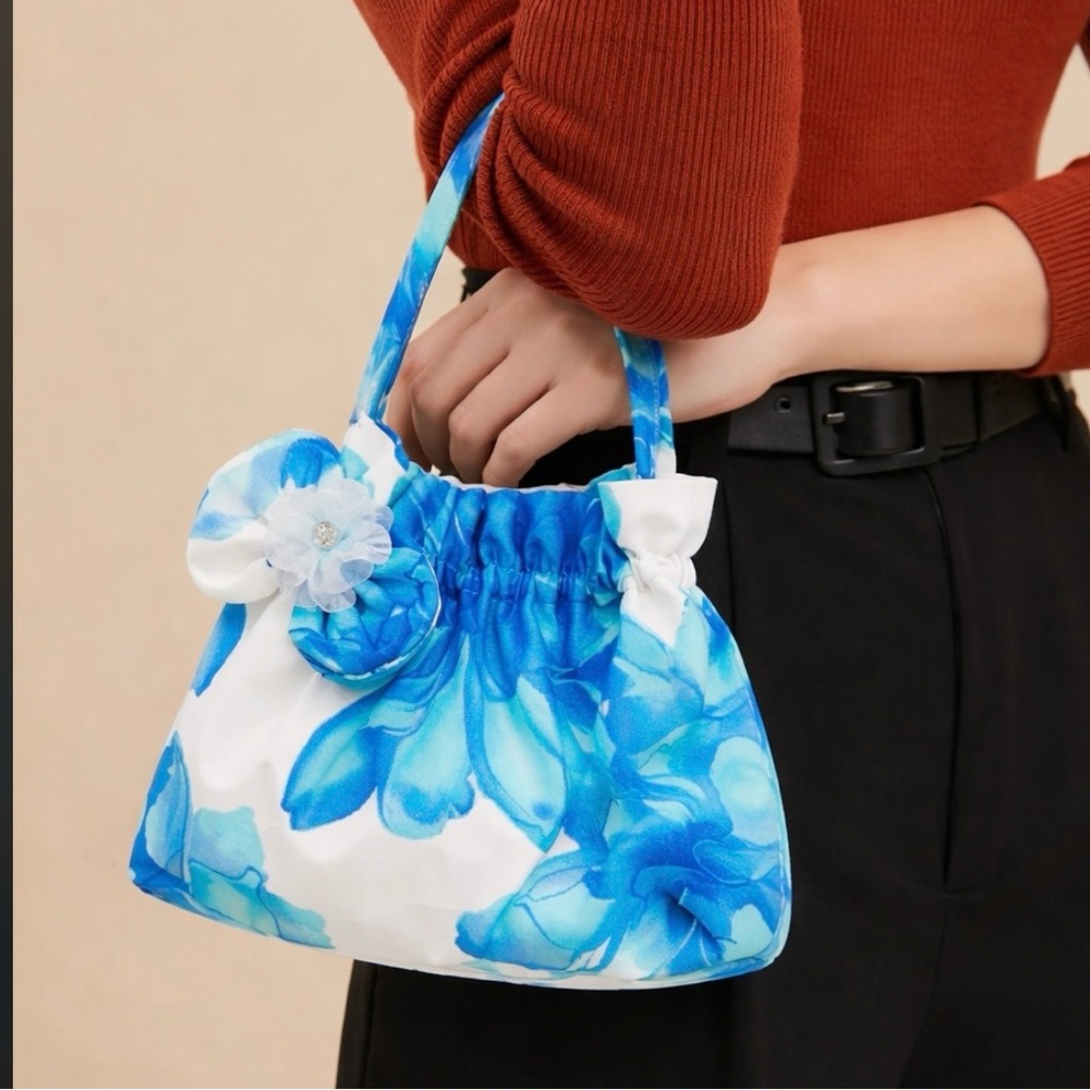 Set Of Tote Bag And Hair Bow For Girls Blue